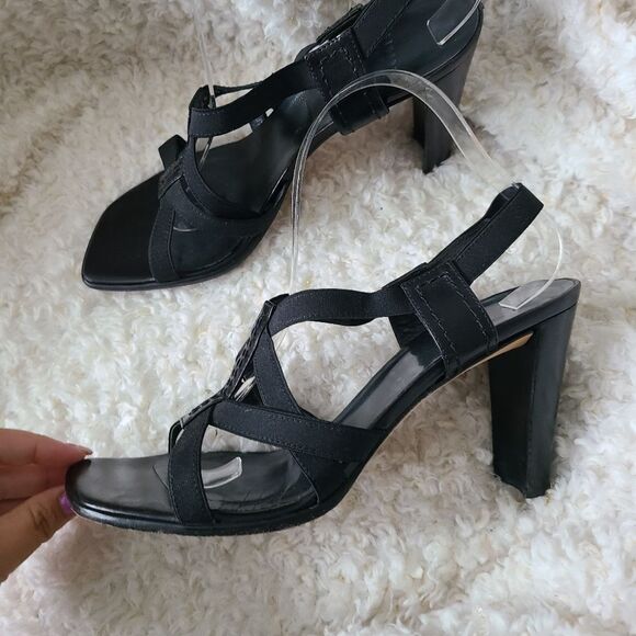 Stuart Weitzman Y2K Square Toe Strappy Heeled‎ Sandals sz 9.5 - Picture 5 of 11